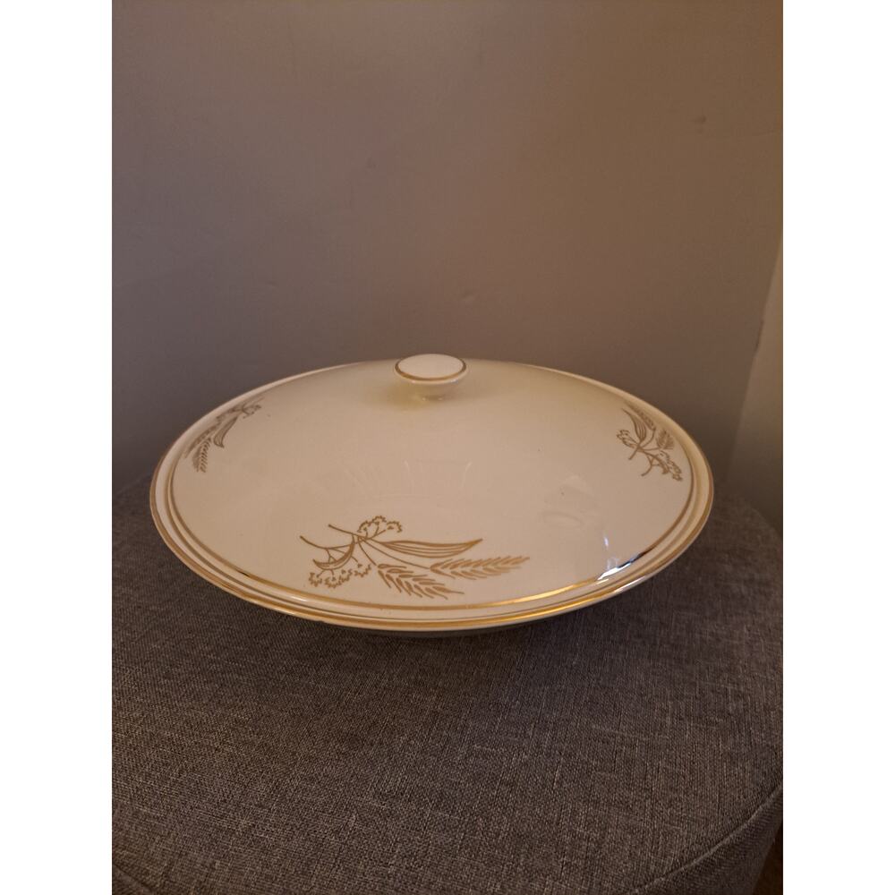 VINTAGE Lifetime China Co. Semi-Vitreous | Prairie Gold serving Bowl w/lid